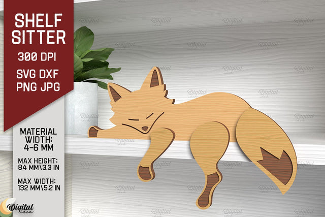 Shelf Sitters Fox Laser Cut. Sleeping Fox SVG SVG Evgenyia Guschina 