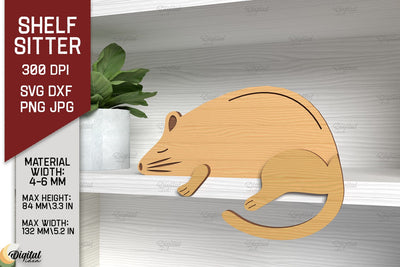 Shelf Sitters Mouse Laser Cut. Sleeping Mouse SVG SVG Evgenyia Guschina 