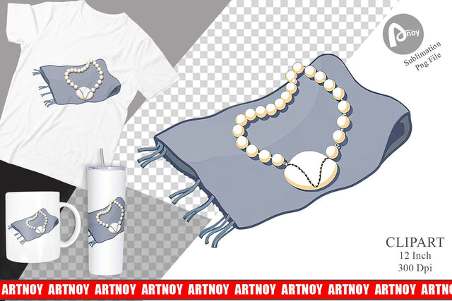 Shell Necklace Clipart Sublimation artnoy 
