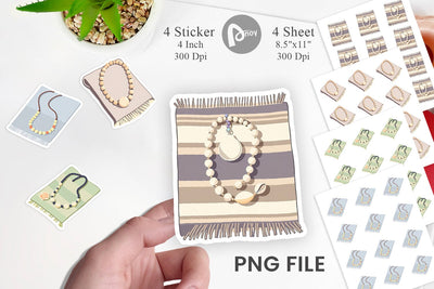 Shell Necklace Sticker Sublimation artnoy 