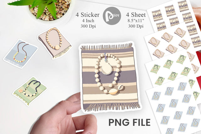 Shell Necklace Sticker Sublimation artnoy 