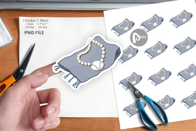 Shell Necklace Sticker Sublimation artnoy 