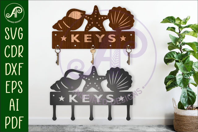 Shells Key holder designs for wood and metal SVG APInspireddesigns 