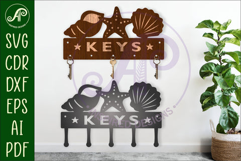 Shells Key holder designs for wood and metal SVG APInspireddesigns 
