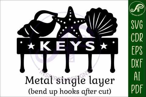 Shells Key holder designs for wood and metal SVG APInspireddesigns 