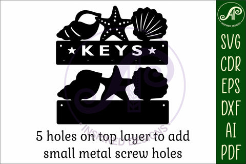 Shells Key holder designs for wood and metal SVG APInspireddesigns 