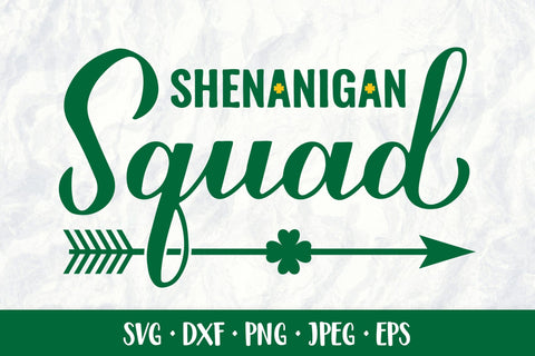 Shenanigan squad SVG. Funny Saint Patrick’s Day quote design SVG LaBelezoka 