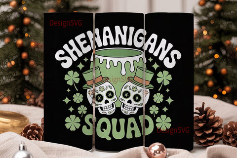 Shenanigans Squad 20oz Tumbler Wrap Sublimation DesignSVG 