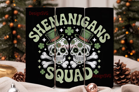 Shenanigans Squad 20oz Tumbler Wrap Sublimation DesignSVG 