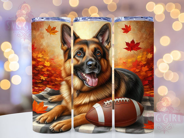 Shepherd Puppy Fall Tumbler Wrap, Fall Dog Wrap, 20oz Sublimation, Autumn Pet Cup, Dog Lover Mug, Shepherd Fall Design, Cute Puppy Tumbler Sublimation SvggirlplusArt 