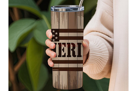 Sheriff Rustic Flag 20oz Tumbler Wrap Sublimation DesignSVG 