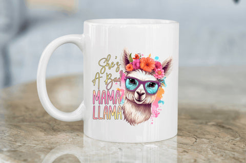 Shes a bad mama llama Sublimation Design Sublimation Regulrcrative 