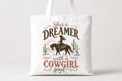 She's a Dreamer with a Cowgirl Soul PNG | Cowgirl Sublimation PNG SVG BillahCrafts 