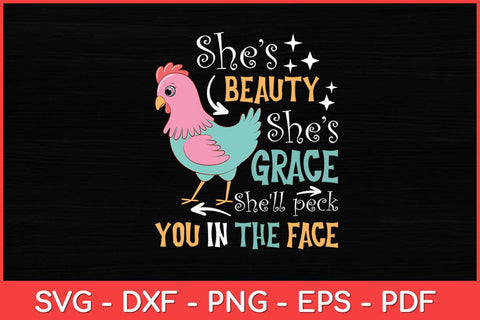 She's Beauty She's Grace - Farmer & Chicken Lover Svg Design SVG artprintfile 