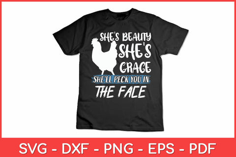 She's Beauty She's Grace - Farmer & Chicken Lover Svg Design SVG artprintfile 