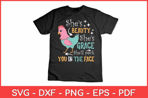 She's Beauty She's Grace - Farmer & Chicken Lover Svg Design SVG artprintfile 