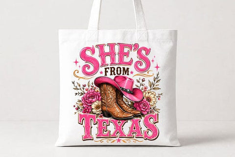 She's From Texas Cowgirl Boots PNG | Texas Sublimation PNG SVG BillahCrafts 