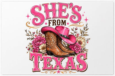 She's From Texas Cowgirl Boots PNG | Texas Sublimation PNG SVG BillahCrafts 