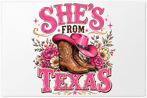 She's From Texas Cowgirl Boots PNG | Texas Sublimation PNG SVG BillahCrafts 