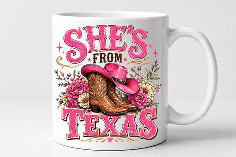 She's From Texas Cowgirl Boots PNG | Texas Sublimation PNG SVG BillahCrafts 