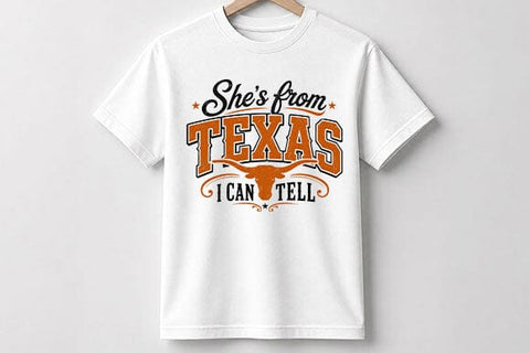 She's From Texas I Can Tell Quote PNG | Texas Girl Sublimation PNG SVG BillahCrafts 