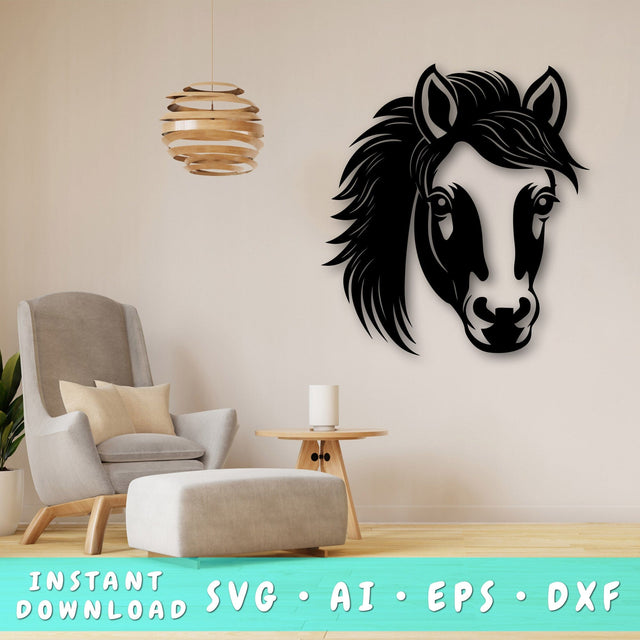 Shetland pony Laser SVG Cut File, Shetland pony Glowforge File, Shetland pony DXF, Shetland pony Wall Art SVG SVG HappyDesignStudio 