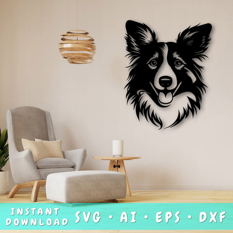 Shetland Sheepdog Laser SVG Cut File, Shetland Sheepdog Glowforge File, Shetland Sheepdog DXF, Shetland Sheepdog Wall Art SVG SVG HappyDesignStudio 