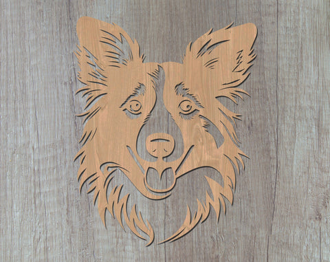 Shetland Sheepdog Laser SVG Cut File, Shetland Sheepdog Glowforge File, Shetland Sheepdog DXF, Shetland Sheepdog Wall Art SVG SVG HappyDesignStudio 