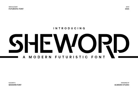 Sheword - A Modern Futuristic Font Font studioalmeera 