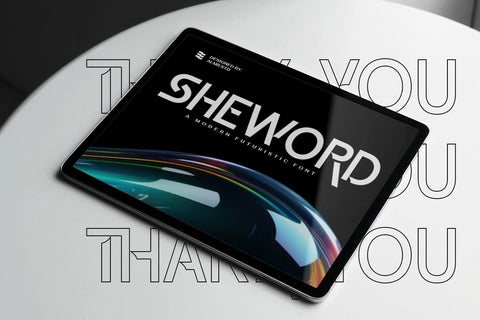 Sheword - A Modern Futuristic Font Font studioalmeera 