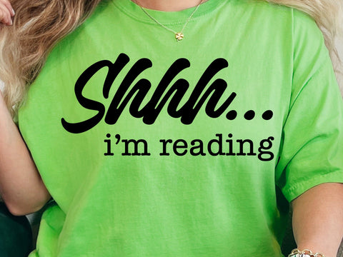 Shhh I'm Reading Svg, Book Worm Svg, Book Lover Svg, Read Svg, Bibliophile Svg SVG DesignDestine 