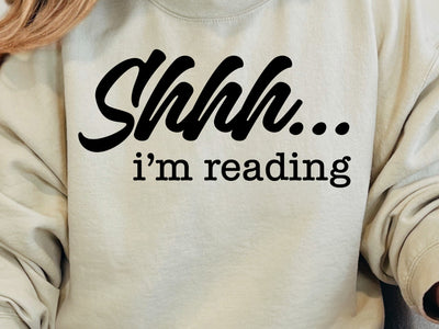 Shhh I'm Reading Svg, Book Worm Svg, Book Lover Svg, Read Svg, Bibliophile Svg SVG DesignDestine 
