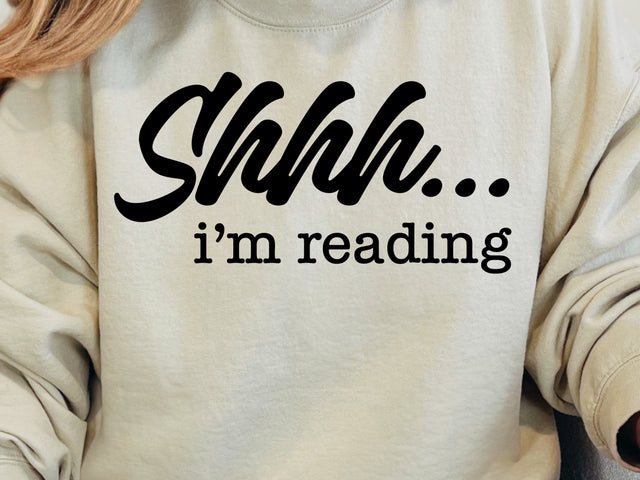 Shhh I'm Reading Svg, Book Worm Svg, Book Lover Svg, Read Svg, Bibliophile Svg SVG DesignDestine 