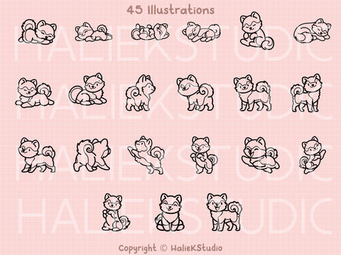 Shiba Inu Dogs SVG Design Set SVG HalieKStudio 