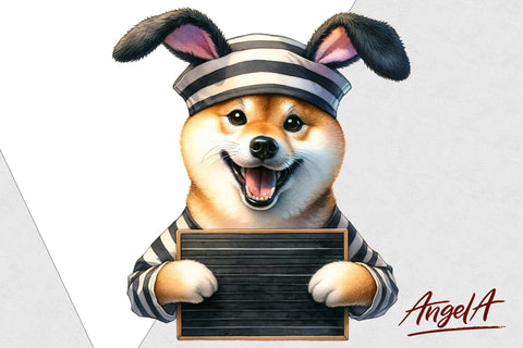 Shiba inu / Easter dog clipart / bad bunny / funny dog PNG Sublimation Angelina Semenova 