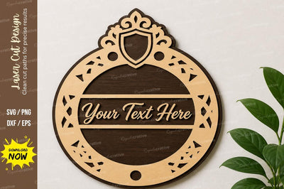 Shield Name Frame laser Cut svg Cutting file SVG Regulrcrative 