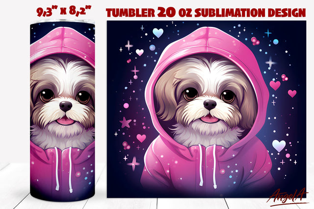 Shih tzu png / Dog tumbler sublimation / cute dog png Sublimation Angelina Semenova 