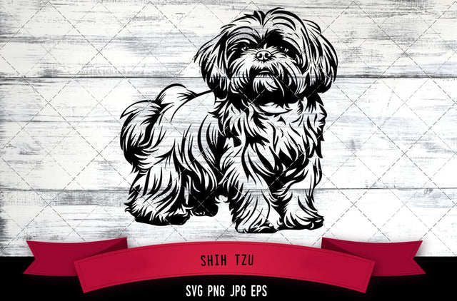 Shih Tzu SVG, Dog SVG, Logo - Digital Download with Commercial License for Cricut, Silhouette, Scan N Cut Crafting SVG Loveleen Kaur 