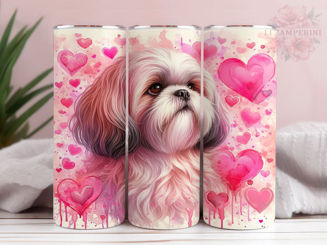 Shihtzu Dog 20oz Tumbler Wrap PNG, Shih Tzu Tumbler Png, Straight & Tapered Tumbler Wrap, Instant Digital Download Sublimation Li Zamperini 