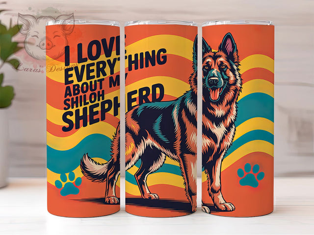 Shiloh Shepherd Love 20oz Tumbler, German Shepherd, Dog Lover, True Love, Tumbler Wrap, Sublimation Design, 20oz Tumbler Sublimation Lara' s Designs 