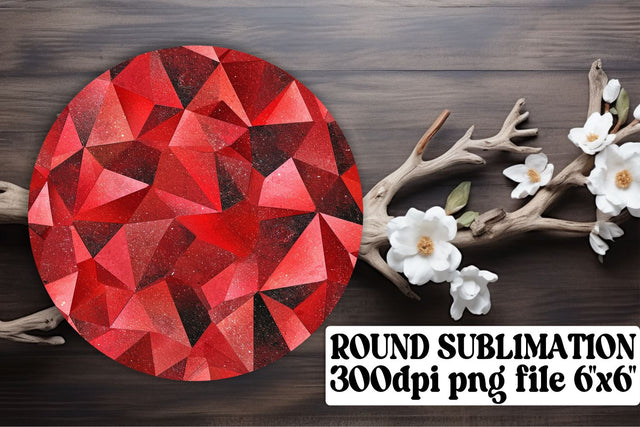 Shimmering Circle Art Set: Red Glitter Bundle Sublimation afrosvg 