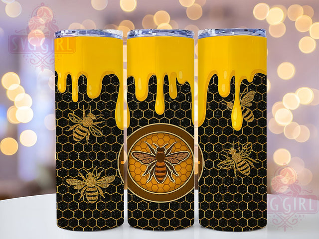 Shimmering Glitter Bee Tumbler, Glitter Design Cup, Shimmering Bee Gift, Trendy Bee Present, Glam Insect Design, Girly Bee Drinkware, Sublimation Template Sublimation SvggirlplusArt 