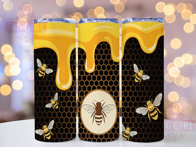 Shimmering Glitter Bee Tumbler, Glitter Design Cup, Shimmering Bee Gift, Trendy Bee Present, Glam Insect Design, Girly Bee Drinkware, Sublimation Template Sublimation SvggirlplusArt 
