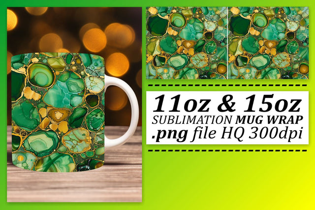 Shimmering Marble Print Mug Wrap, Sublimation, 11oz 15oz Sublimation afrosvg 