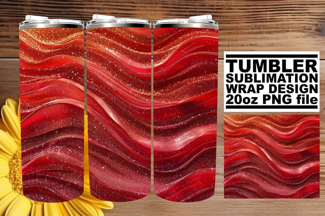 Shimmering Red Glitter Pattern Tumbler Wrap Art Sublimation afrosvg 