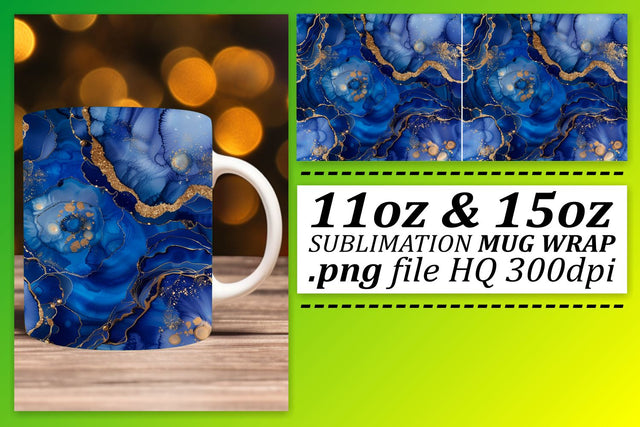 Shimmery Marble Pattern Mug Wrap, Sublimation, 11oz 15oz Sublimation afrosvg 