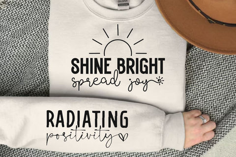 Shine Bright Spread Joy Sleeve SVG Design, Inspirational sleeve SVG, Motivational Sleeve SVG, Positive Sleeve SVG SVG Regulrcrative 