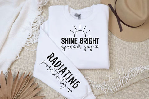 Shine Bright Spread Joy Sleeve SVG Design, Inspirational sleeve SVG, Motivational Sleeve SVG, Positive Sleeve SVG SVG Regulrcrative 