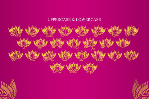 Shine Lotus Mandala Monogram Font Dm Letter Studio 
