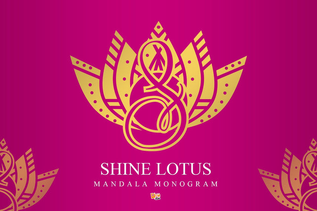 Shine Lotus Mandala Monogram Font Dm Letter Studio 
